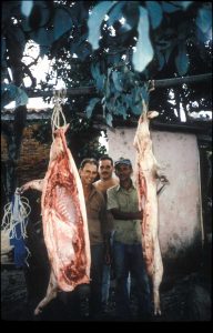 Asado de cerdo - diciembre de 1996